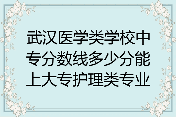 武汉医学类学校中专分数线多少分能上大专护理类专业
