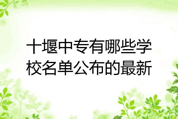 十堰中专有哪些学校名单公布的最新
