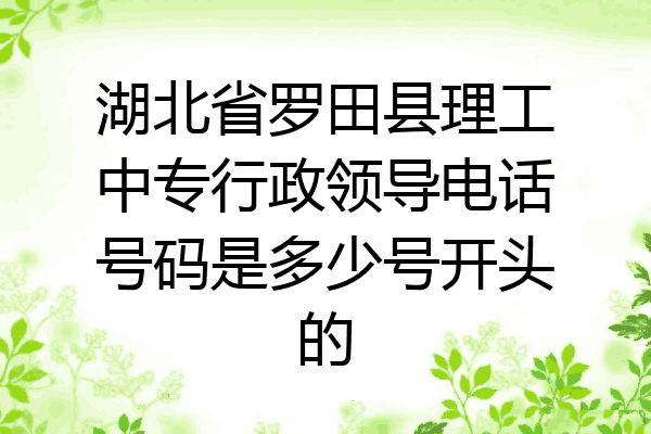 湖北省罗田县理工中专行政领导电话号码是多少号开头的