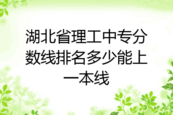 湖北省理工中专分数线排名多少能上一本线