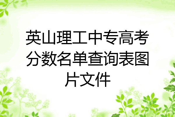 英山理工中专高考分数名单查询表图片文件