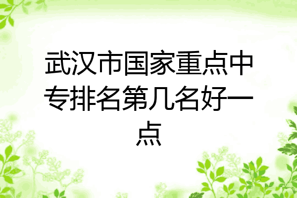 武汉市国家重点中专排名第几名好一点