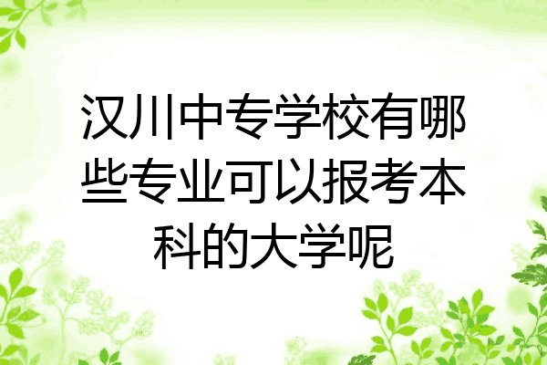 汉川中专学校有哪些专业可以报考本科的大学呢