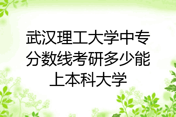 武汉理工大学中专分数线考研多少能上本科大学