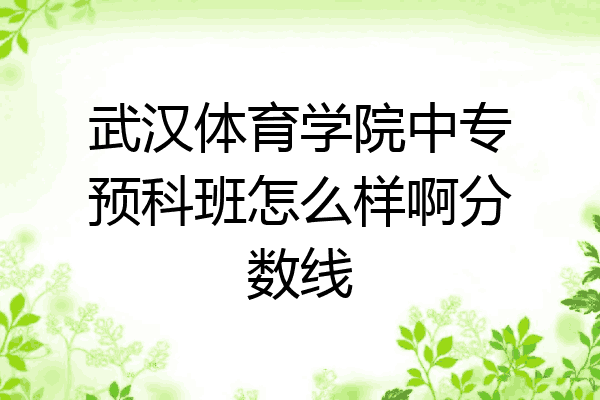 武汉体育学院中专预科班怎么样啊分数线