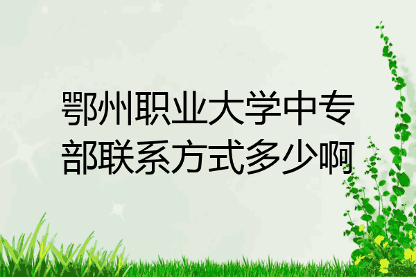 鄂州职业大学中专部联系方式多少啊