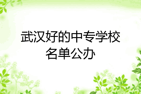 武汉好的中专学校名单公办