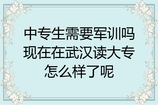 中专生需要军训吗现在在武汉读大专怎么样了呢