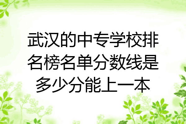 武汉的中专学校排名榜名单分数线是多少分能上一本