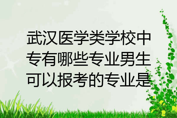 武汉医学类学校中专有哪些专业男生可以报考的专业是