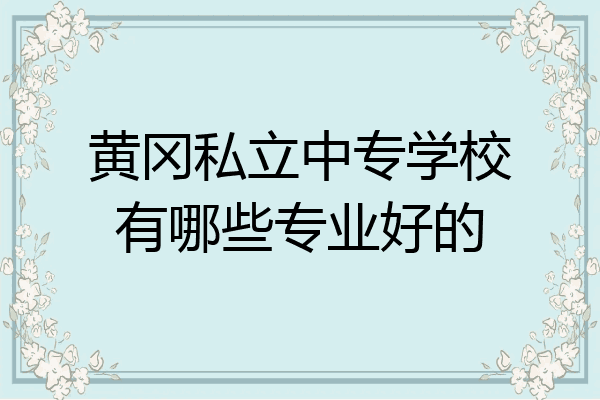黄冈私立中专学校有哪些专业好的