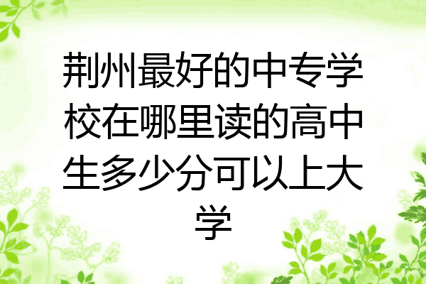 荆州最好的中专学校在哪里读的高中生多少分可以上大学
