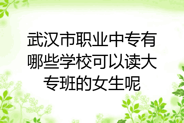 武汉市职业中专有哪些学校可以读大专班的女生呢