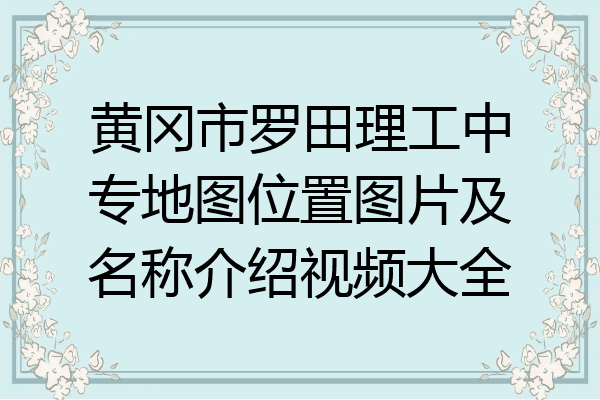 黄冈市罗田理工中专地图位置图片及名称介绍视频大全