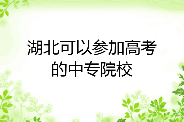 湖北可以参加高考的中专院校
