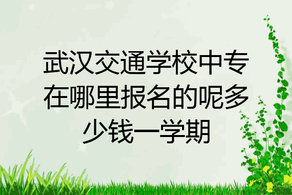 武汉交通学校中专在哪里报名的呢多少钱一学期