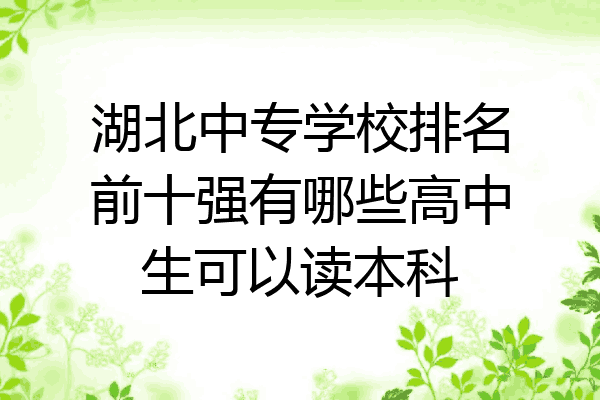 湖北中专学校排名前十强有哪些高中生可以读本科