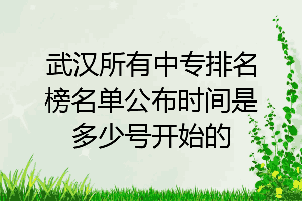 武汉所有中专排名榜名单公布时间是多少号开始的