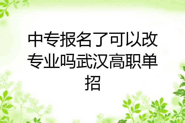 中专报名了可以改专业吗武汉高职单招