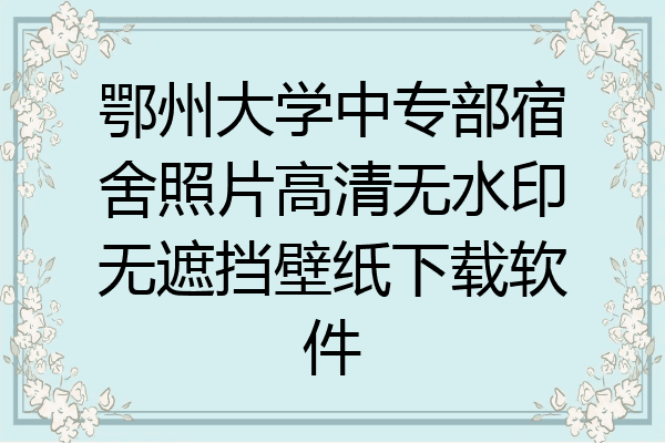 鄂州大学中专部宿舍照片高清无水印无遮挡壁纸下载软件