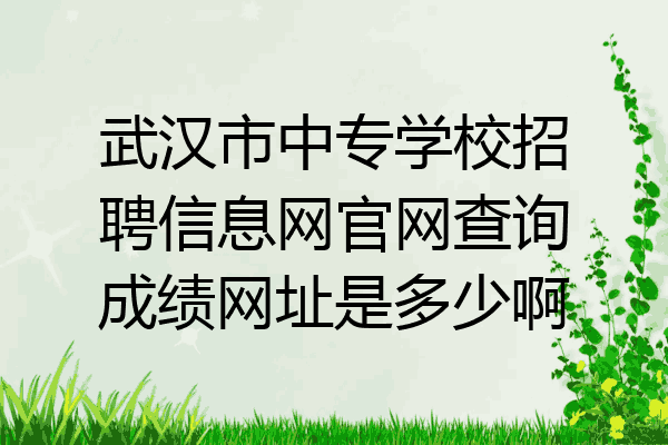 武汉市中专学校招聘信息网官网查询成绩网址是多少啊