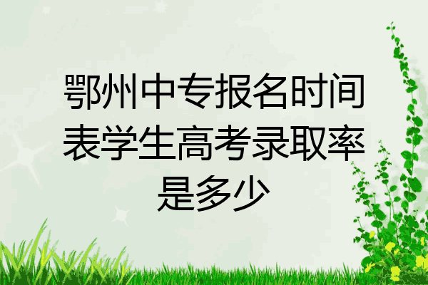 鄂州中专报名时间表学生高考录取率是多少