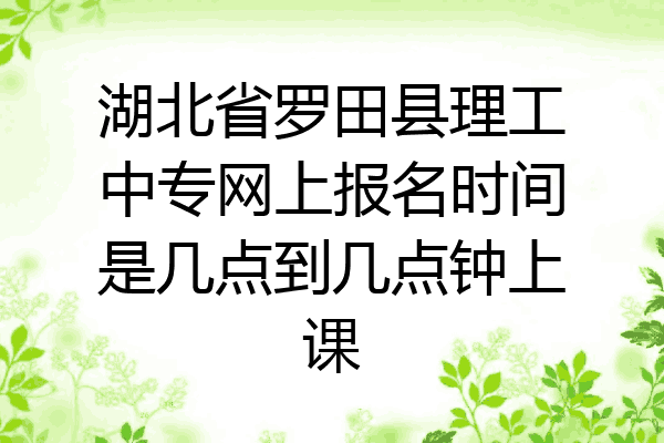 湖北省罗田县理工中专网上报名时间是几点到几点钟上课