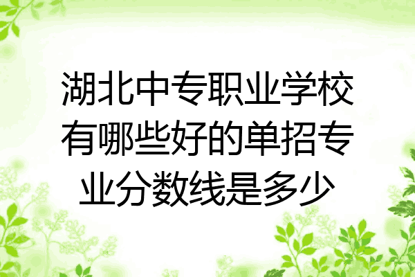 湖北中专职业学校有哪些好的单招专业分数线是多少