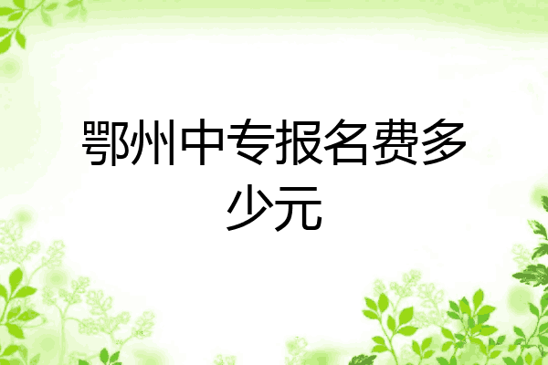 鄂州中专报名费多少元