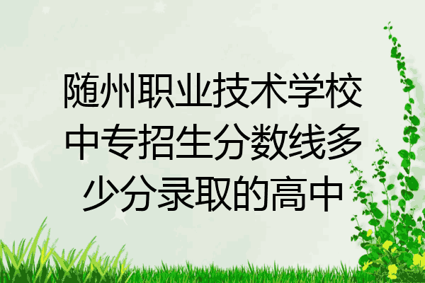 随州职业技术学校中专招生分数线多少分录取的高中