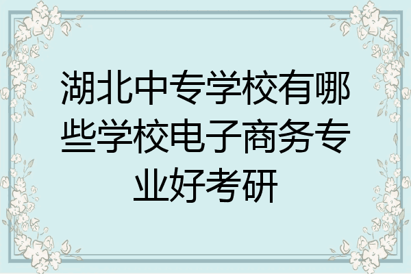 湖北中专学校有哪些学校电子商务专业好考研