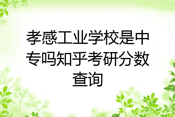 孝感工业学校是中专吗知乎考研分数查询