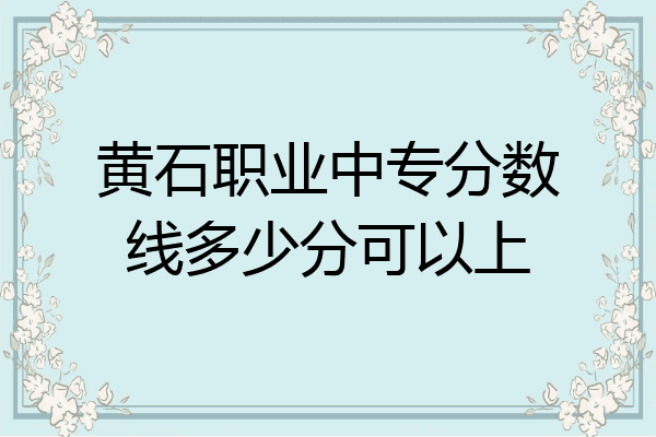 黄石职业中专分数线多少分可以上