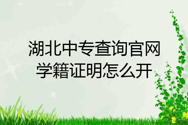 湖北中专查询官网学籍证明怎么开