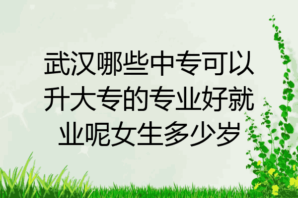 武汉哪些中专可以升大专的专业好就业呢女生多少岁