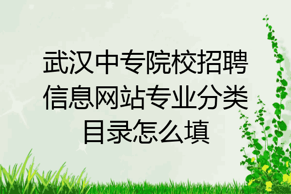 武汉中专院校招聘信息网站专业分类目录怎么填