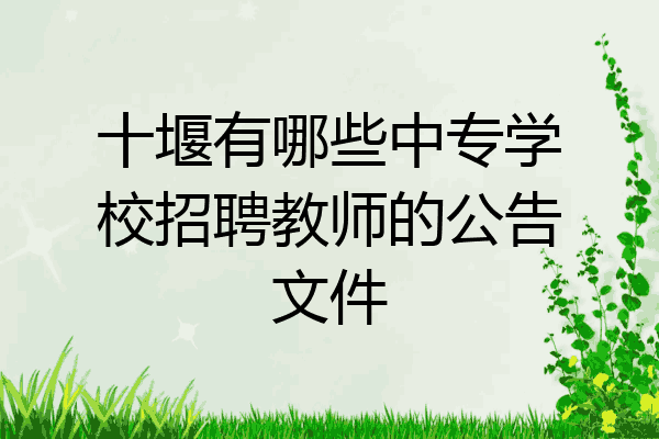 十堰有哪些中专学校招聘教师的公告文件
