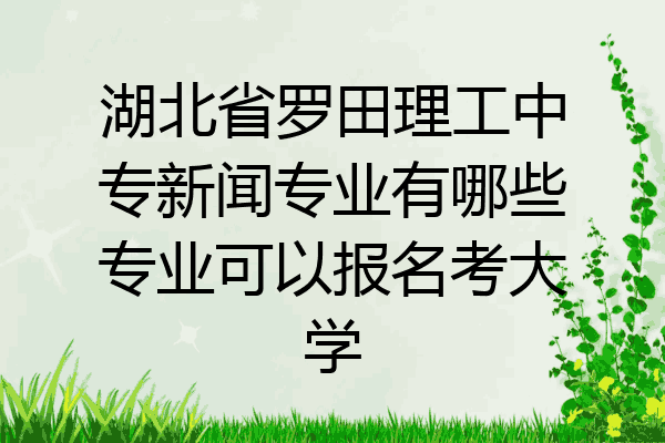 湖北省罗田理工中专新闻专业有哪些专业可以报名考大学