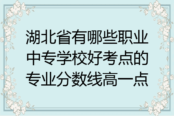 湖北省有哪些职业中专学校好考点的专业分数线高一点