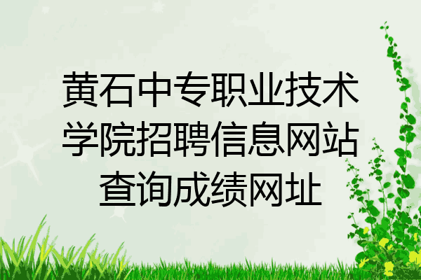 黄石中专职业技术学院招聘信息网站查询成绩网址