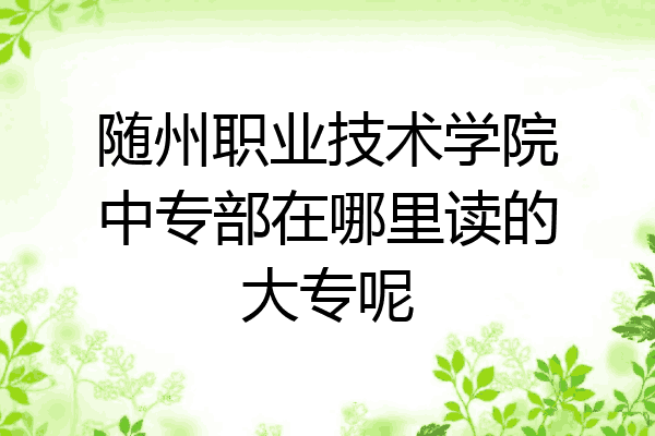 随州职业技术学院中专部在哪里读的大专呢