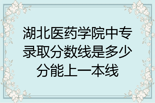 湖北医药学院中专录取分数线是多少分能上一本线