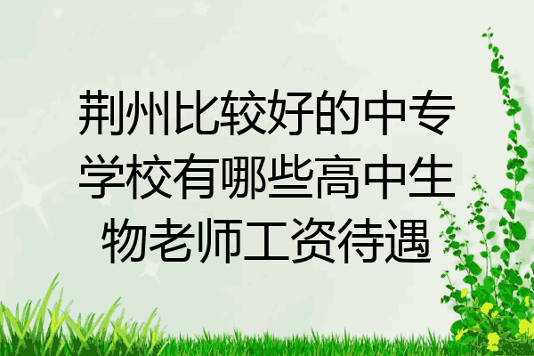 荆州比较好的中专学校有哪些高中生物老师工资待遇