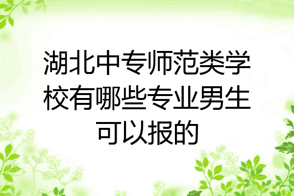 湖北中专师范类学校有哪些专业男生可以报的