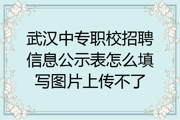 武汉中专职校招聘信息公示表怎么填写图片上传不了