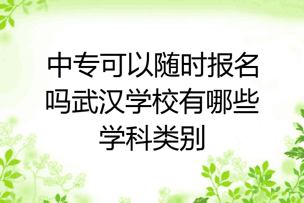 中专可以随时报名吗武汉学校有哪些学科类别