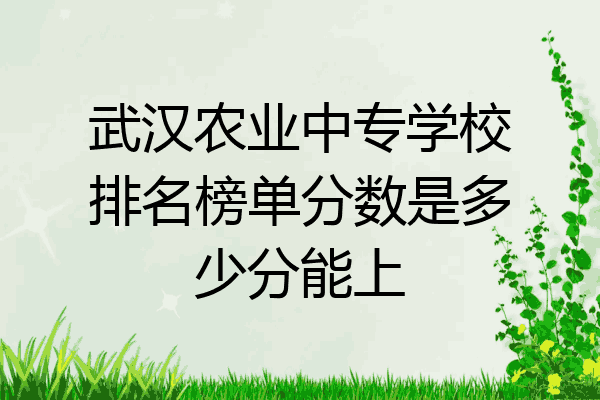 武汉农业中专学校排名榜单分数是多少分能上