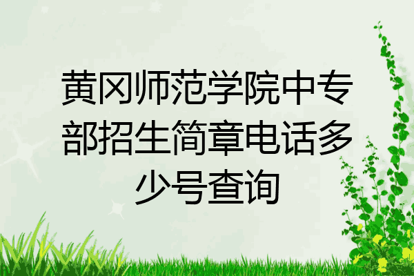 黄冈师范学院中专部招生简章电话多少号查询