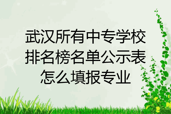 武汉所有中专学校排名榜名单公示表怎么填报专业