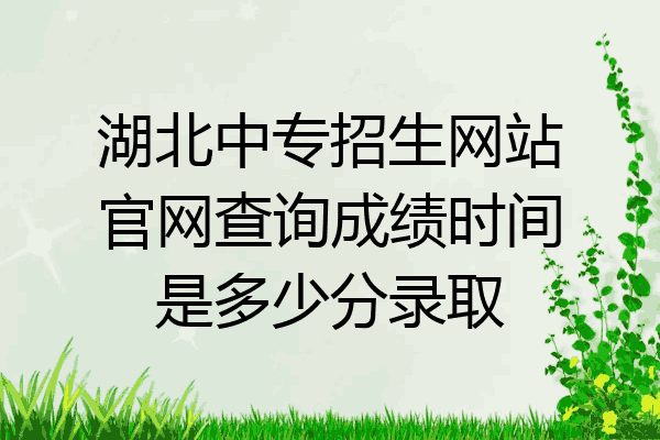 湖北中专招生网站官网查询成绩时间是多少分录取